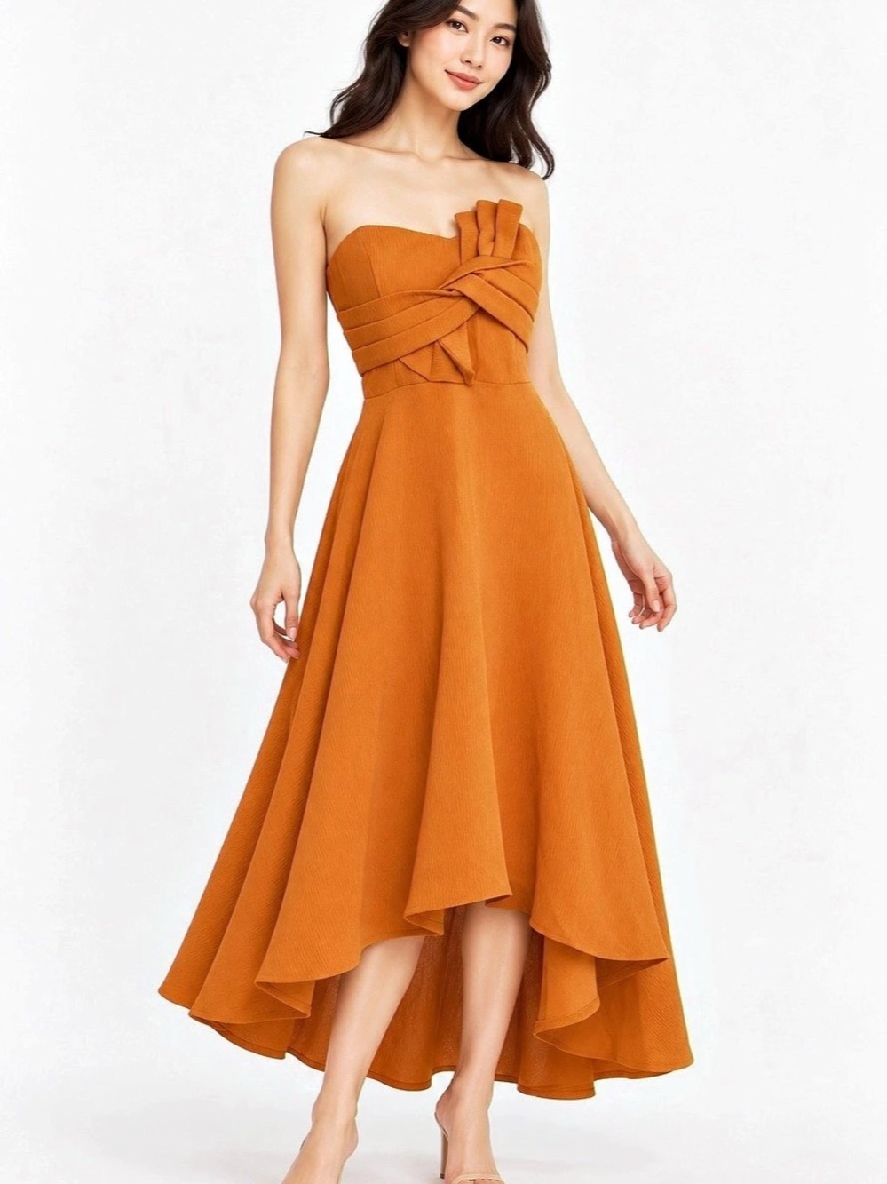 Angel Biba Strapless High-Low Dress
